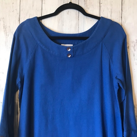 Soft Surroundings Women’s Blue Tunic 3/4 Length Sleeve Top Small - Picture 4 of 16